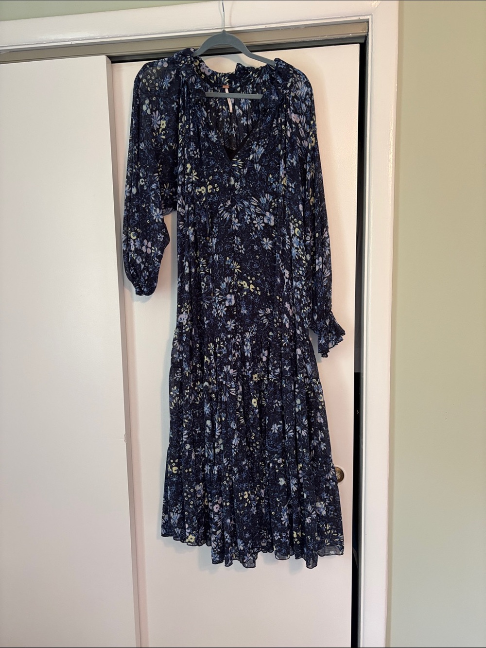 Free People Feeling Groovy Navy Floral Maxi Dress - Picture 2 of 5